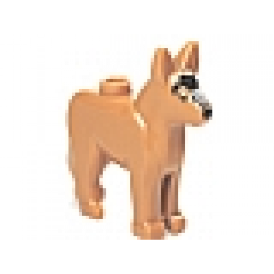 LEGO ANIMAL Dog, Alsatian / German Shepherd with Black Eyes, Nose, Muzzle and Blaze